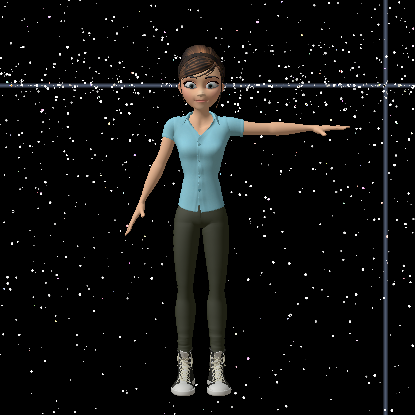Avatar in T-pose with arm rotated